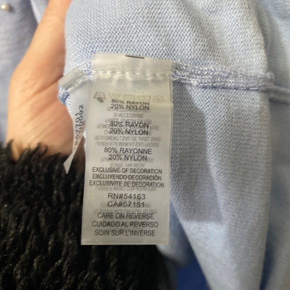 Karl Lagerfeld baby blue blouse with fancy sleeves size M - Picture 4 of 4